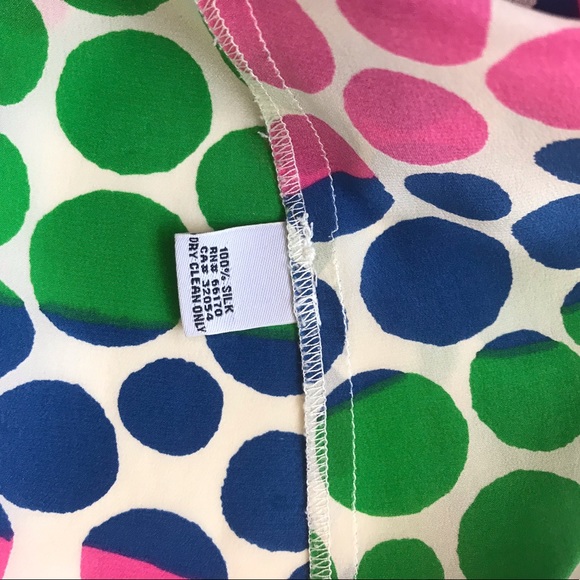 Anthropology We ❤️ Vera Silk Multicolored Polka dot Top Blouse NWOT - Picture 6 of 6
